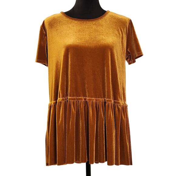 ENTRO Rust Velvet Oversized Top, Size Medium - Picture 1 of 10